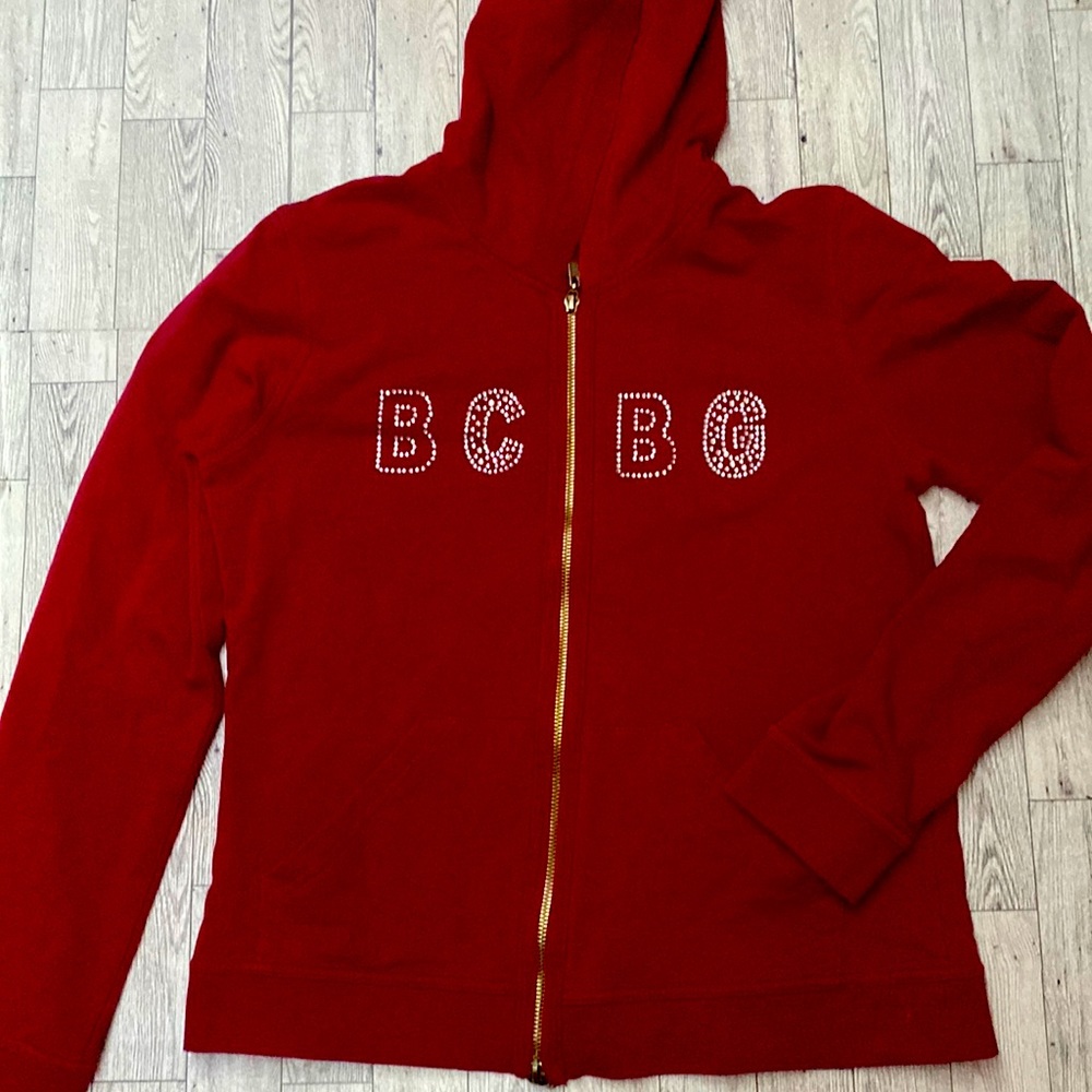 BCBG Red zipper sweater